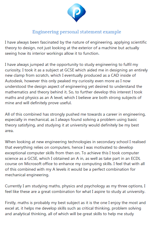 personal statement for master of engineering