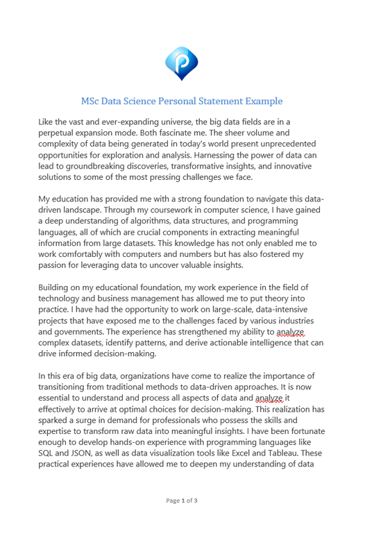 personal statement for msc economics