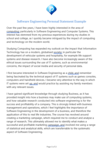 software engineers personal statement example