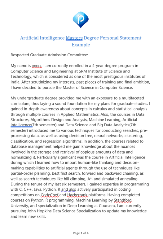 personal statement for postgraduate study computer science