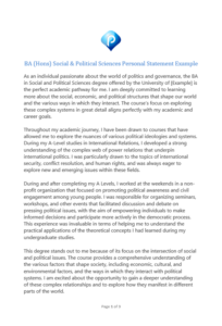 hnc social sciences personal statement